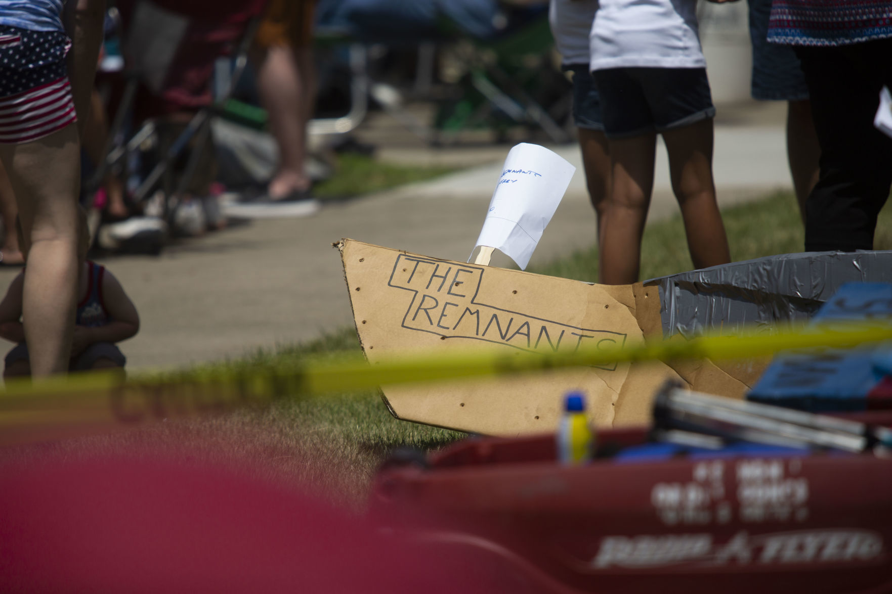 Cardboard boat race at Cedar Lake